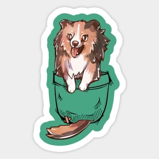 Pocket Cute Sheltie Dog Sticker